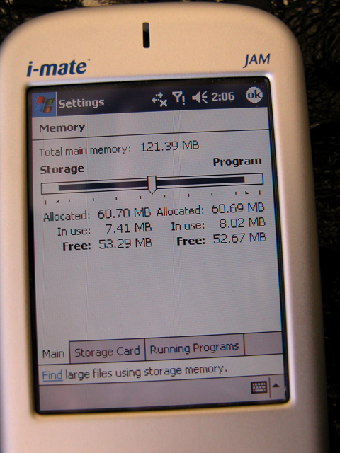 i-mate JAM se 128 MB RAM