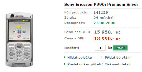 dostupnost P990i