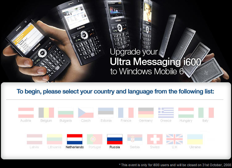 Windows Mobile 6 prio Samsung SGH-i600