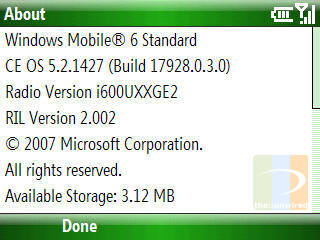 Windows Mobile 6 na Samsung SGH-i600