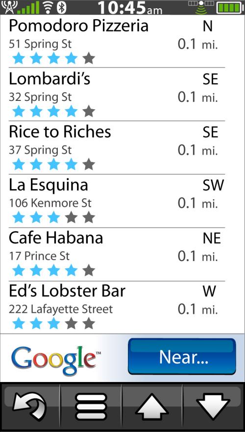 Garmin nüvifone UI